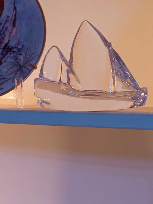 Caravela decorativa em cristal