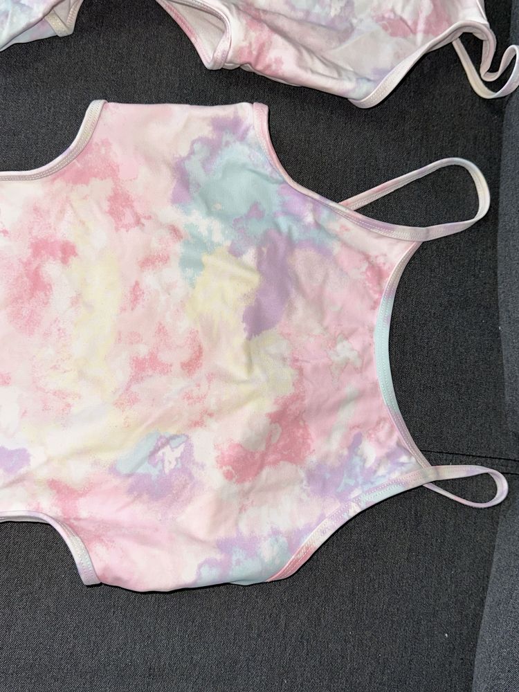 Stroj kąpielowy tie dye 152 dla bliźniaczek kostium opalacz kąpielówki