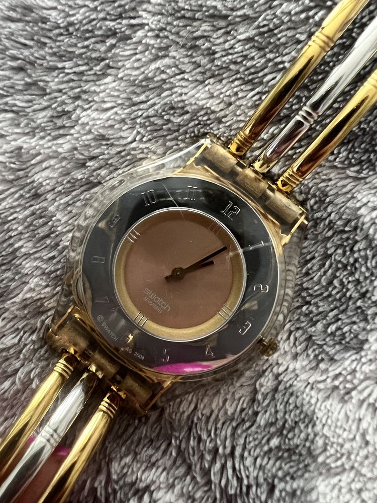 Zegarek Swatch srebrno złoty