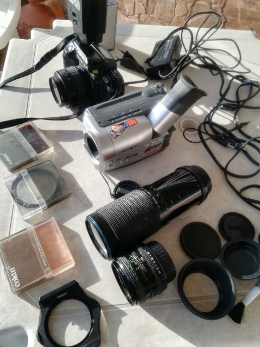 maquina fotografica Pentax Sf7, Camara e lentes
