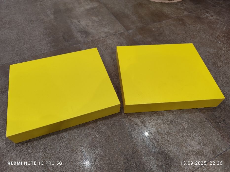 2x półka ścienna 30x26cm żółta IKEA Lack 1353