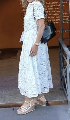 Vestido Zara tamanho M branco bordado ingles