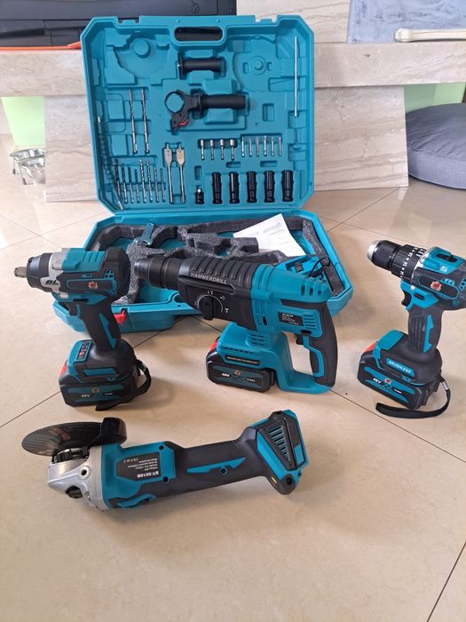 Zestaw 4szt elektronarzędzi z 3 aku 6ah Kompatybilny. MAKITY  48V SZLI