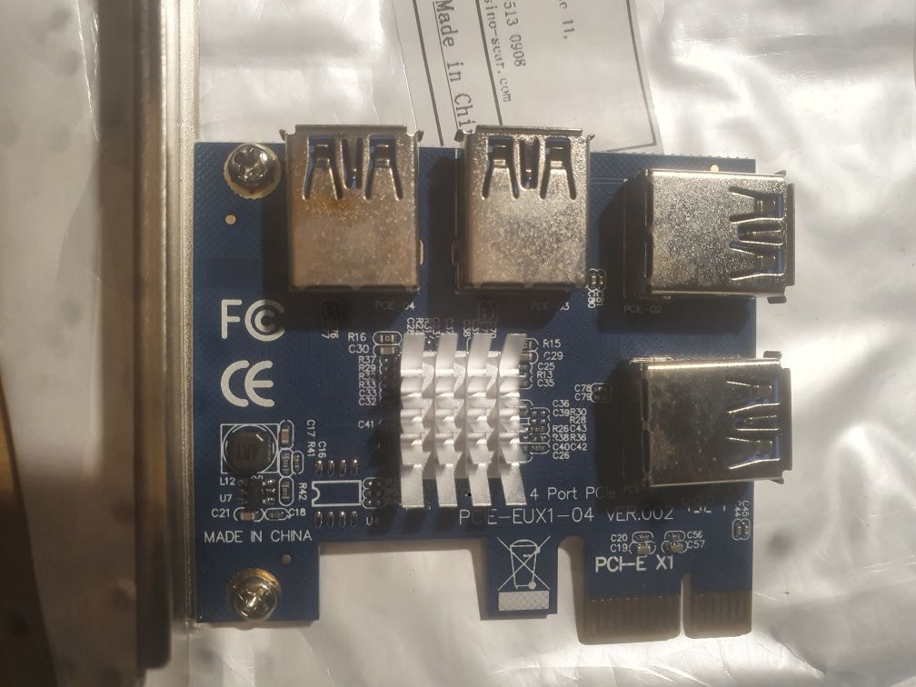 Adapter PCI-E na PCI-E 1 obrót 4 gniazdo pci-express 1x do 16x USB 3.0