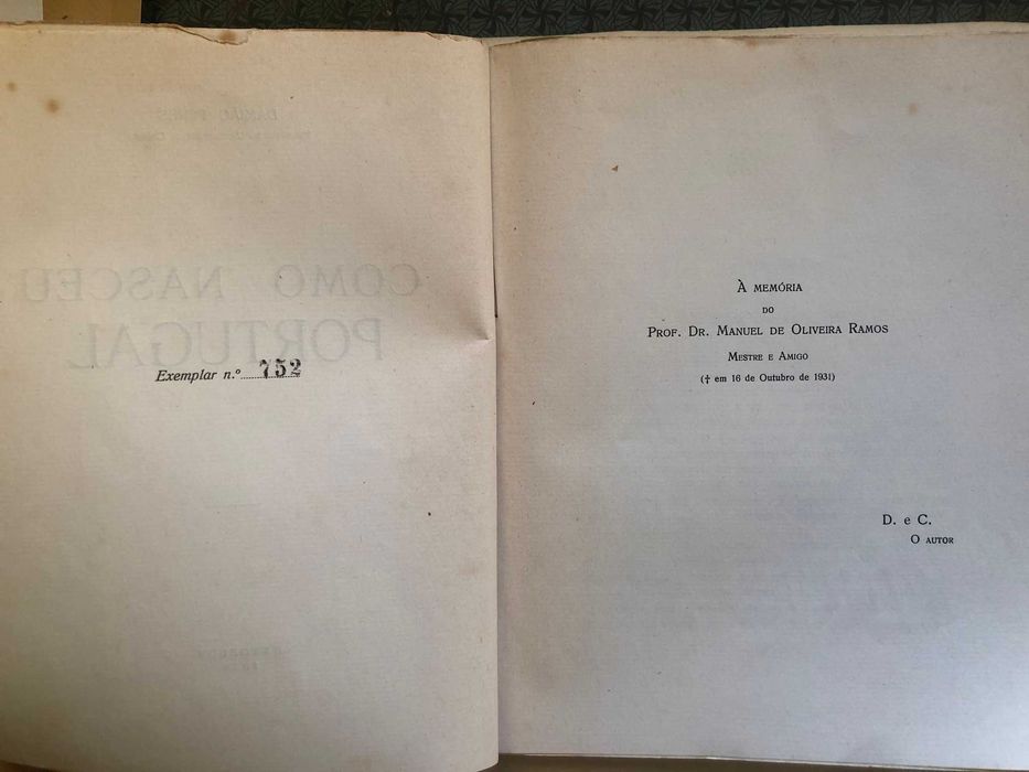 Como Nasceu Portugal (exemplar numerado com o nº 752) - Damião Peres