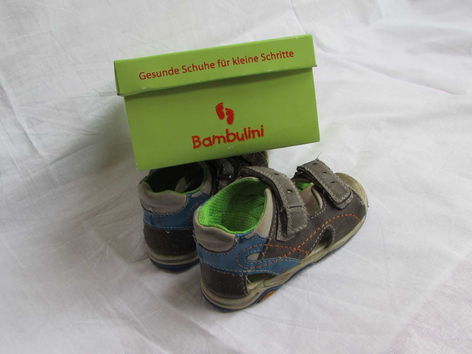 Buty sandałki chłopięce Bambulini, skórzane, używane, rozmiar 24