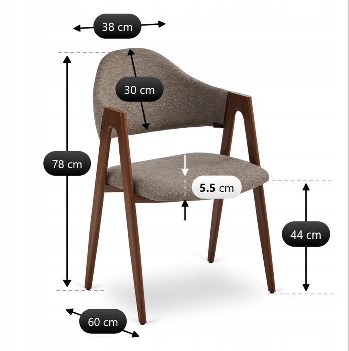 Стілець м'який кухонний скандинавський для їдальні салону Бежевий