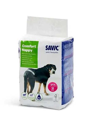 Savic Comfort Nappy pieluchy dla psa, 12 sztuk, rozmiar 7