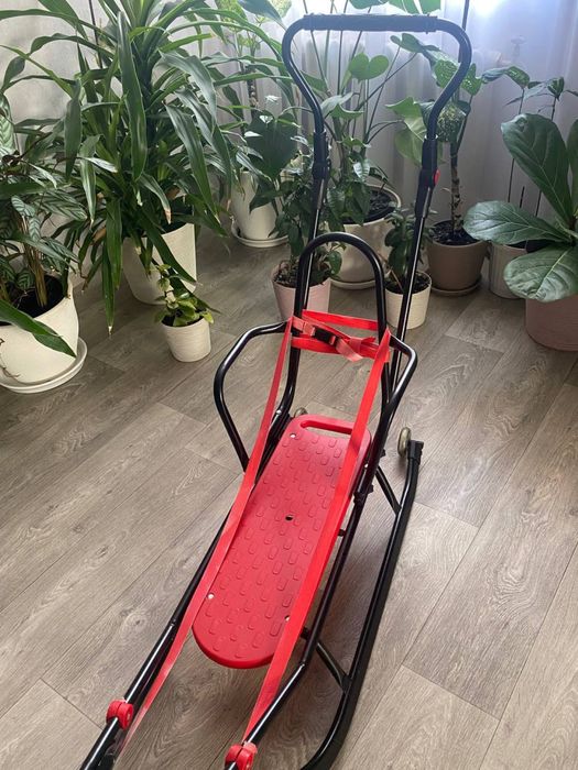 Дитячі санчата "Королівські" якісні із переставною ручкою-штовхачем