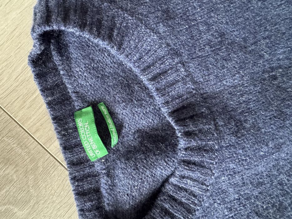 Синій шерстяний светр benetton S чоловічий