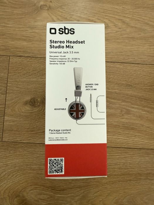 Nowe słuchawki nauszne SBS Studio Mix DJ, białe