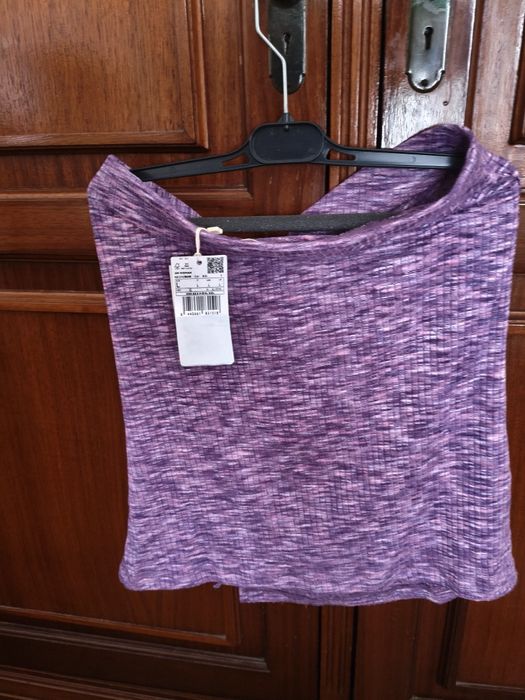 Conjunto top e saia Mango Roxo L XL