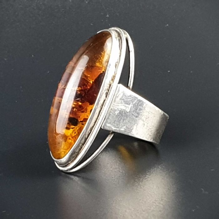 Stary srebrny pierścionek Fischland jak Orno Warmet Rytosztuka Imago