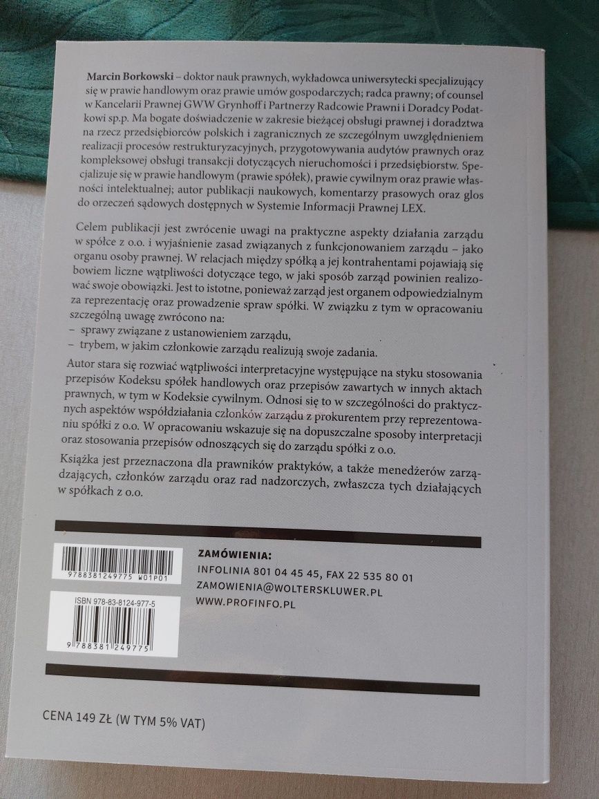 Zarząd spółki z ograniczoną odpowiedzialnością, M. Borkowski