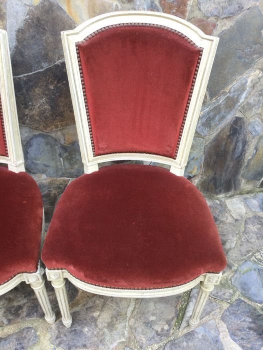 Cadeiras Centenárias Império Veludo vermelho 92 cm 8 unidades