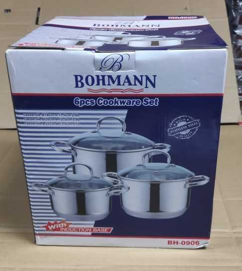 Komplet garnków 6el stalowe indukcja/gaz BH
