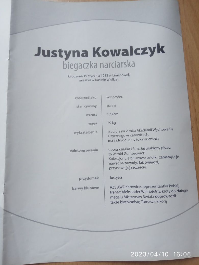 Plakat Justyna Kowalczyk