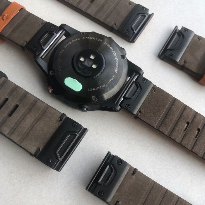 Ремінець Garmin QuickFit 22мм 26мм шкіряний коричневий/чорний браслет