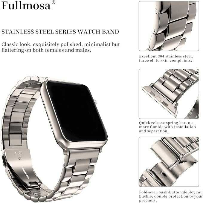 Fullmosa bransoleta premium kompatybilna z Apple Watch 42/44/45 mm