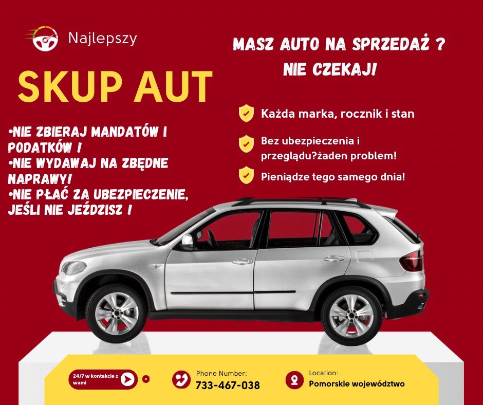 Twoje auto to gotówka – nawet dziś! R&E SKUP AUT