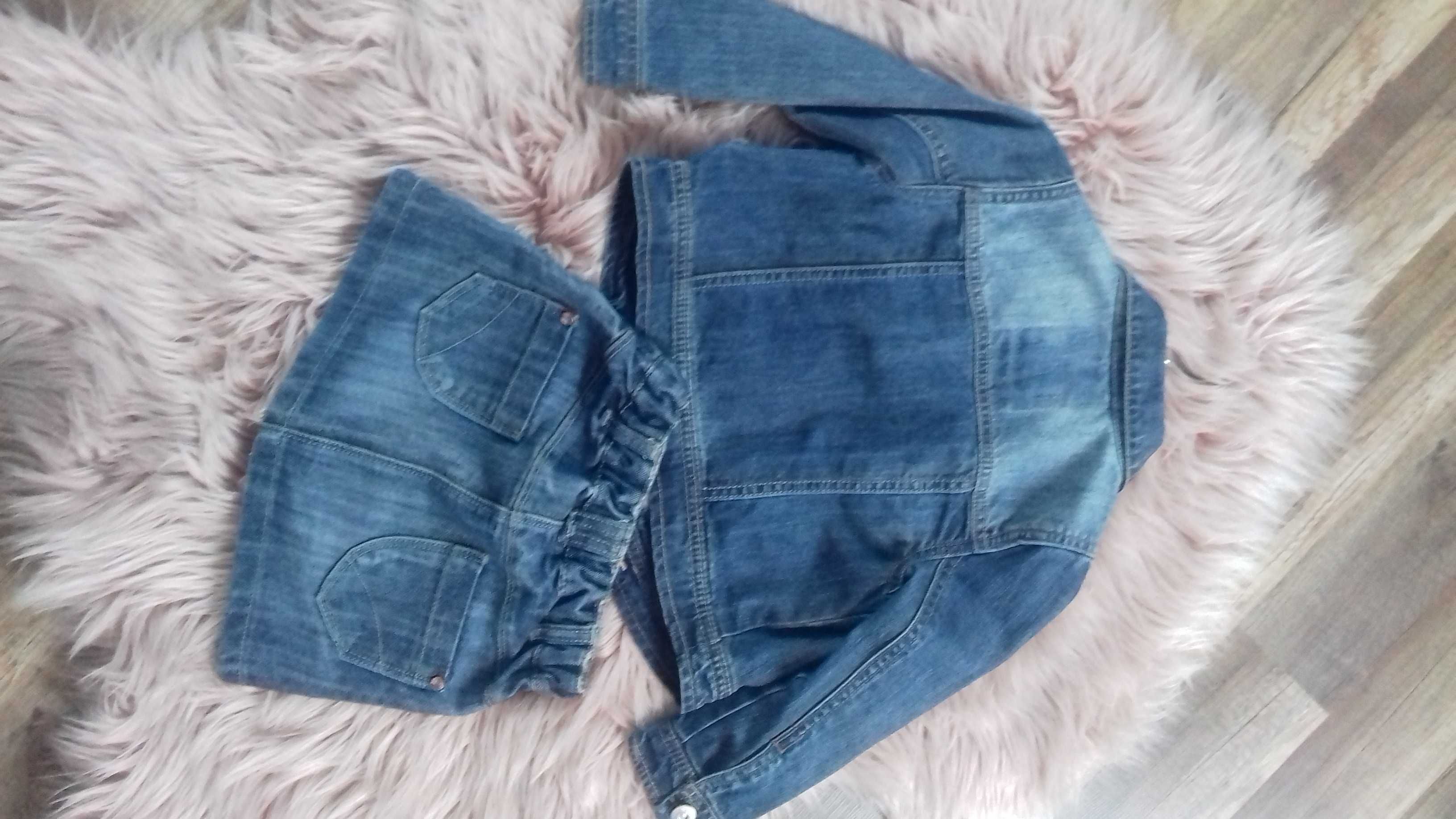 Kurtka kurteczka jeans NEXT 98 wiosna katanka+spódniczka dzinsowa zest