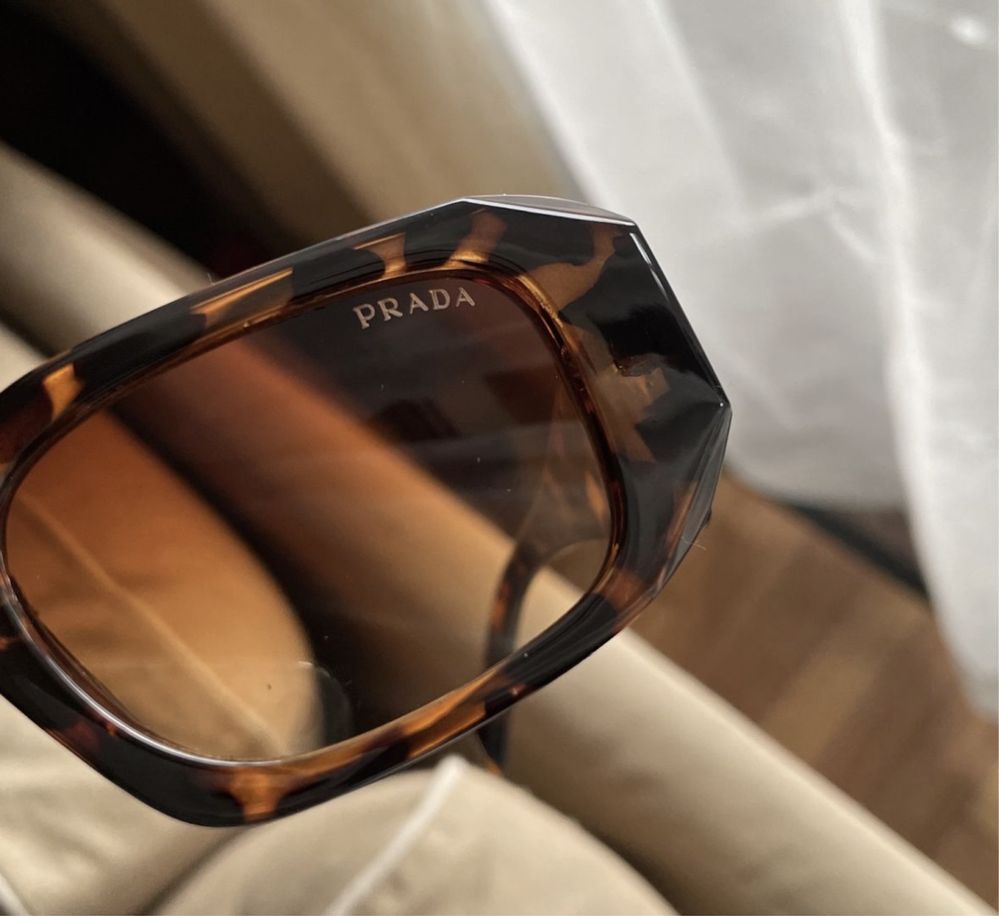 PRADA piękne brązowe okulary przeciwsłoneczne