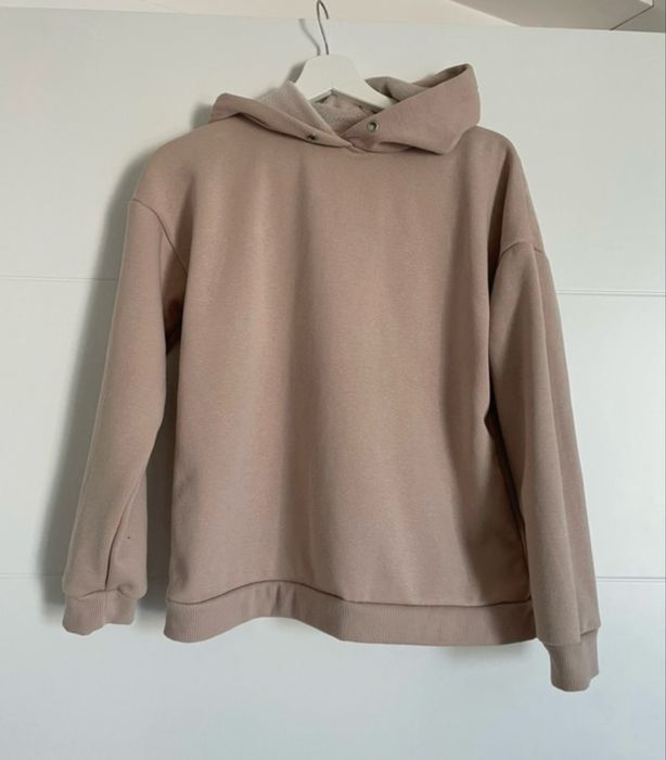 Bluza  damska beżowa z  kapturem ocieplana XS Sinsay