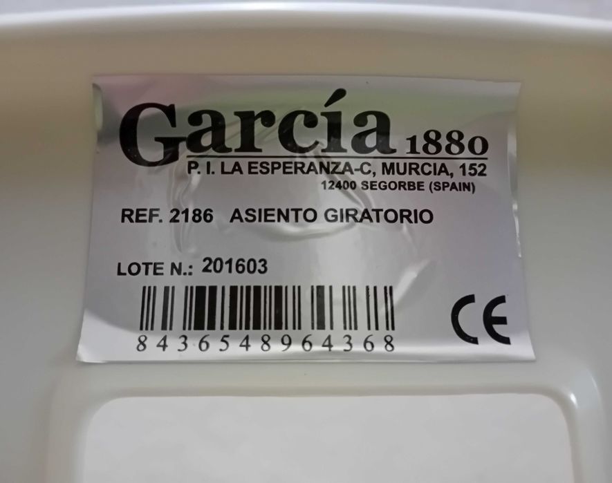 Cadeira giratória para banheira García 1880, Ref. 2186