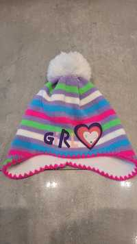 Zimowa czapka dla dziewczynki 5-8lat