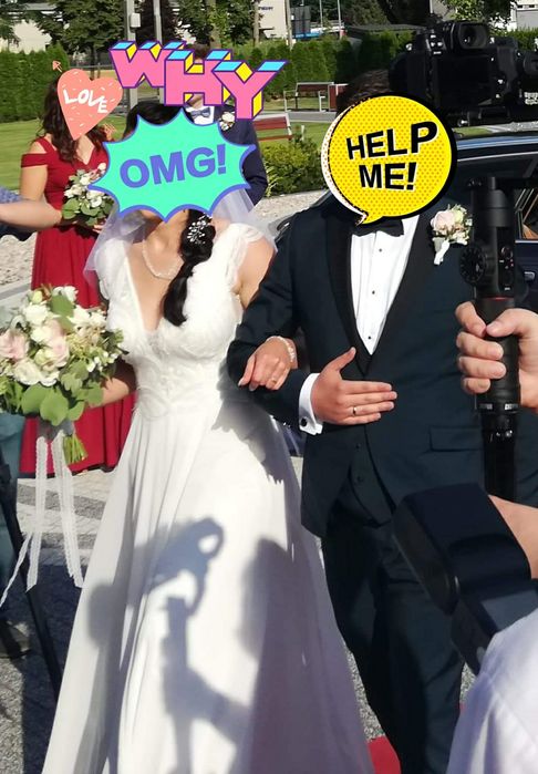 Suknia Slubna-boho   rozmiar 38 ivory