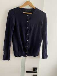 Sweter rozpinany zara granatowy 38