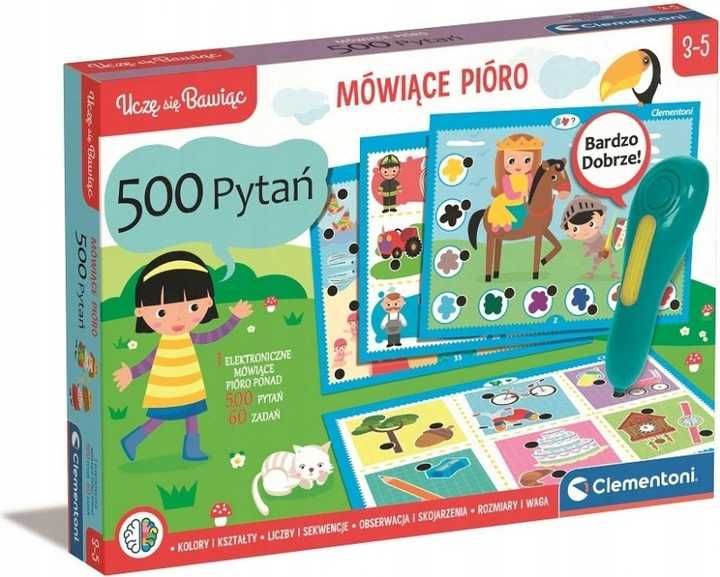 Gra Mówiące Pióro 500 Pytań 50782 CLEMENTONI nowa