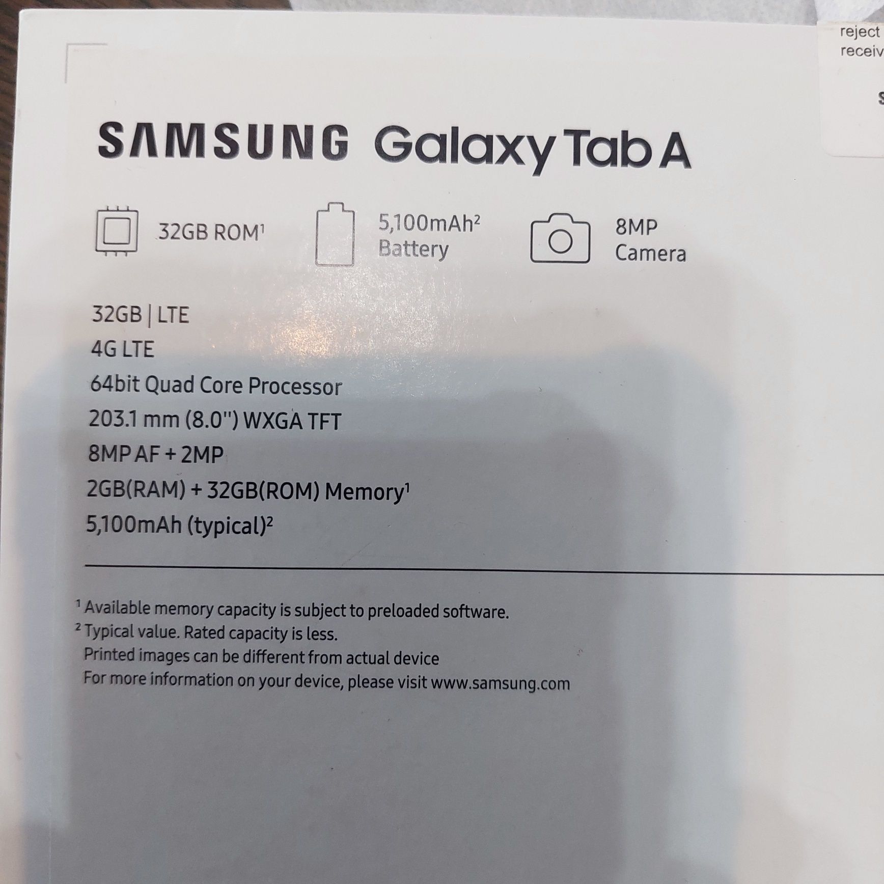 Samsung Galaxy Tab A 8.0 2020 SM-T295 4G LTE 32GB Black