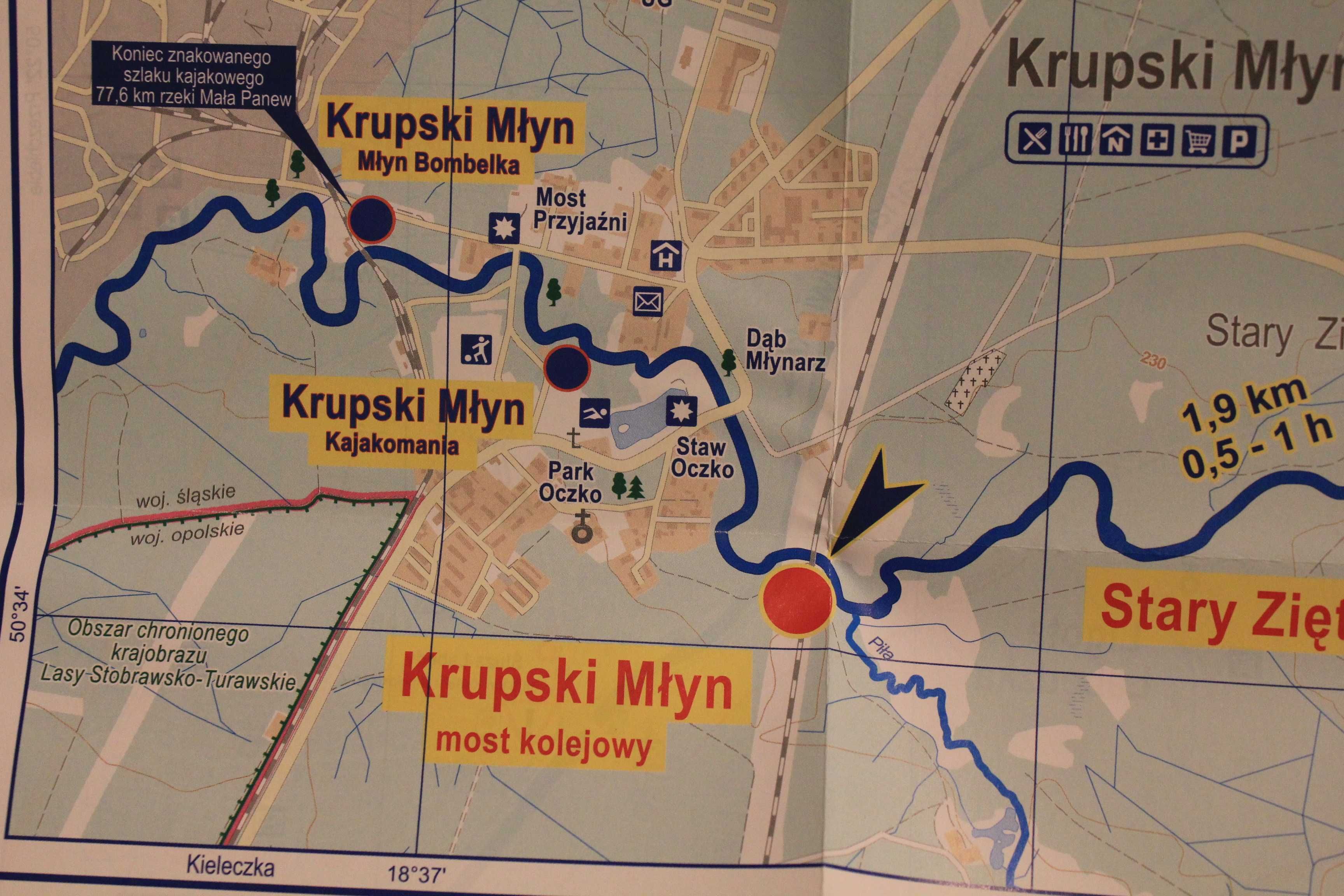Szlaki kajakowe-kanał Gliwicki Kłodnica Mała Panew-mapa-1703