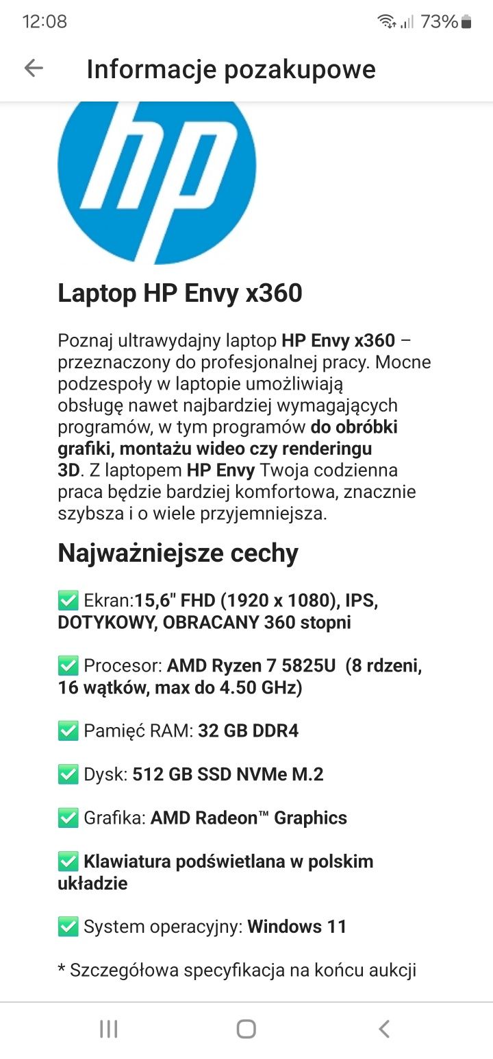 Laptop hp envy 360 uszkodzony