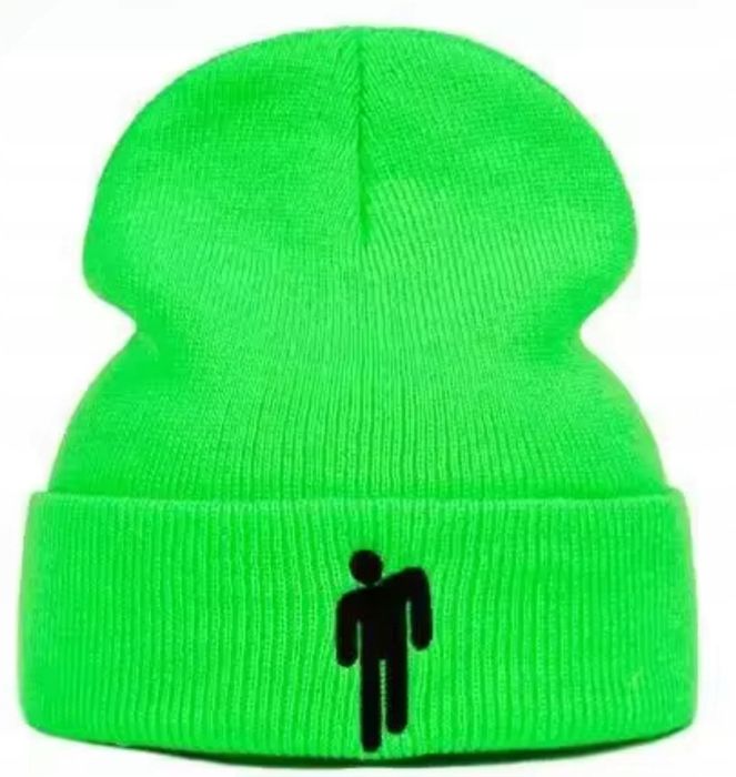 Czapka zimowa beanie Billie Eilish Bad Guy zielona goth prezent
