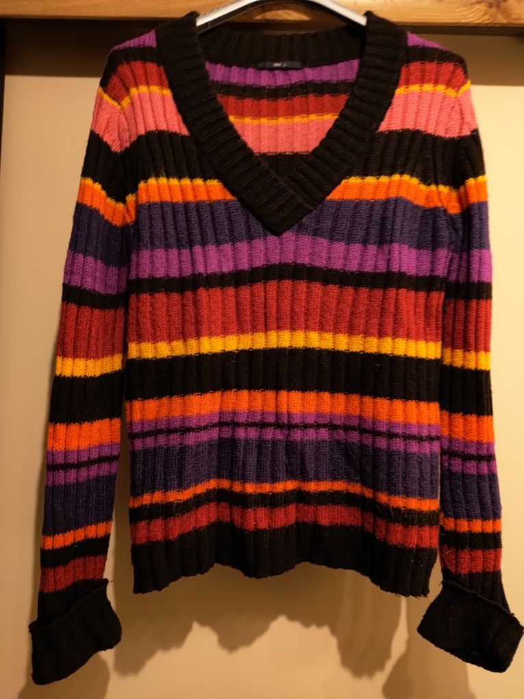 Sweter Hema L 40 w paski kolorowy