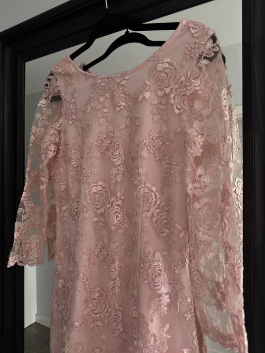 Sukienka mohito koronka pudrowy róż M komunia