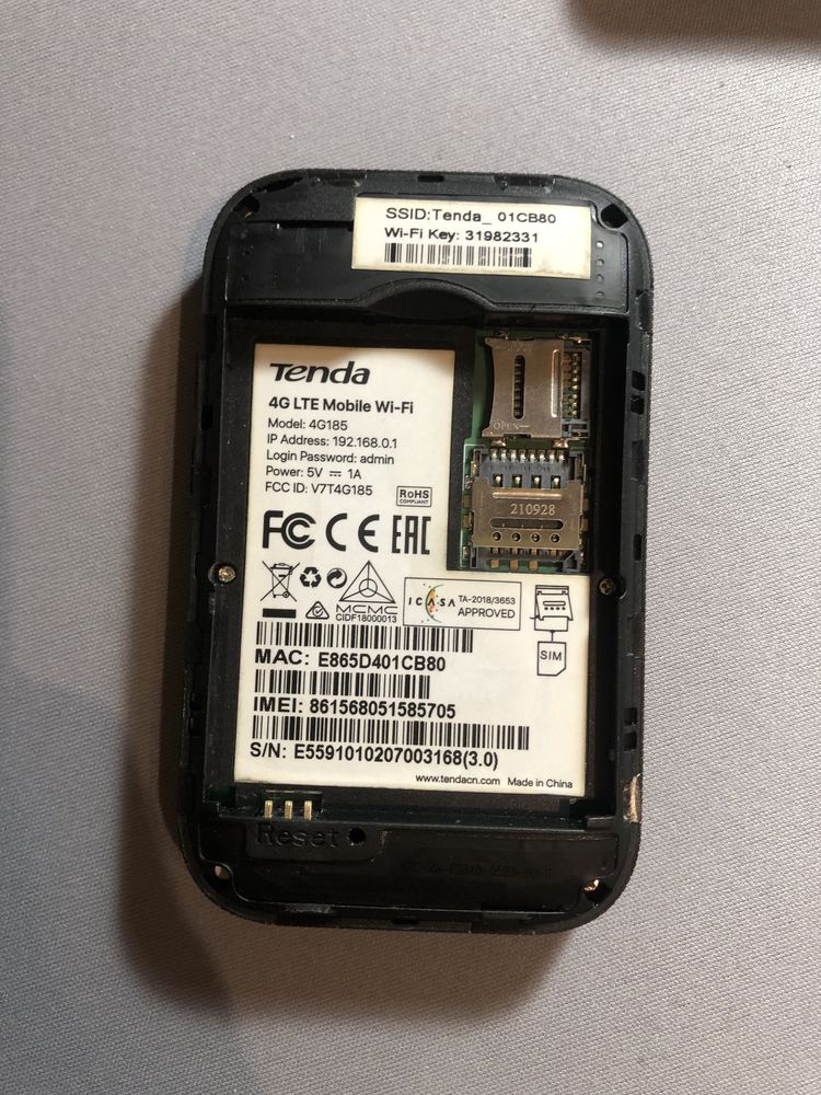 Портативний Wi-Fi роутер Tenda 4G LTE 4G185