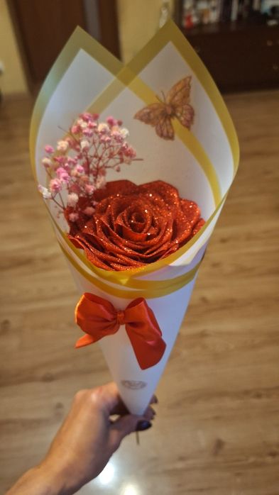 Wieczne róże ze wstążki satynowej NA ZAMOWIENIE!