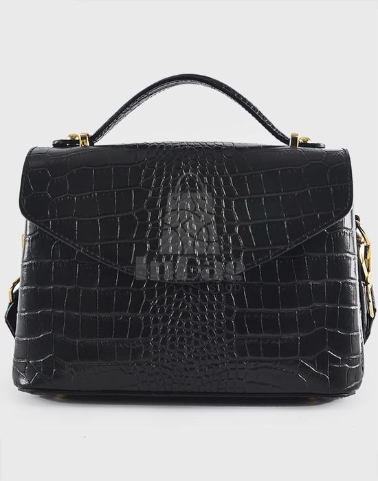 Чорна сумочка з натуральної шкіри