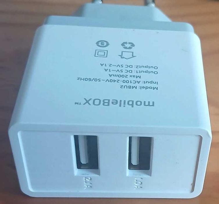 Ładowarka do telefonu 2x USB 2,1A = 10,5W