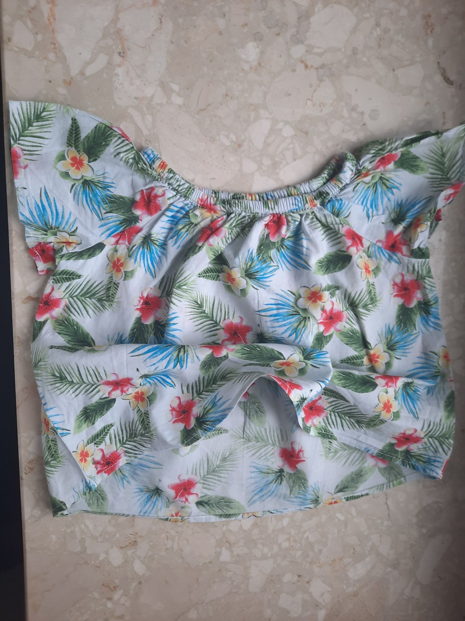 Bluzeczka na lato hawajsko print dla dziewczynki Zara r. 80