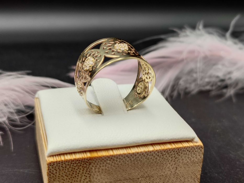 NOWY Zloty Pierścionek r14 / Złoto 585