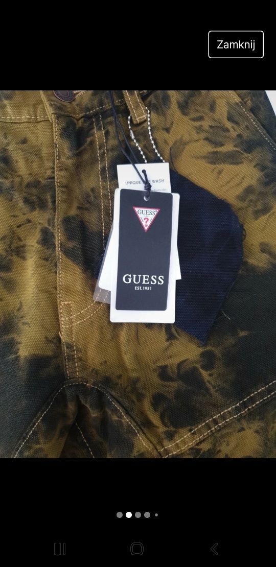 Spodnie Męskie Guess Fall Winter 20.20 kamuflage nowe