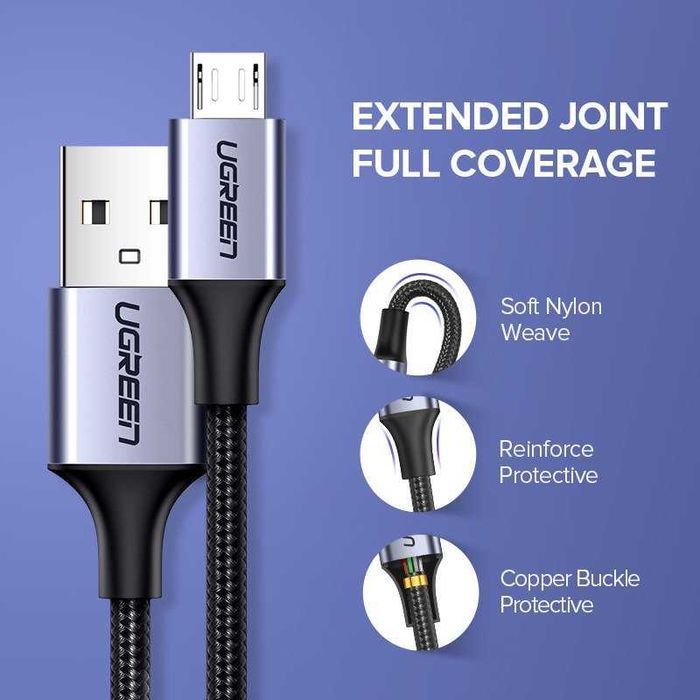 Ugreen kabel przewód USB - micro USB 2m szary