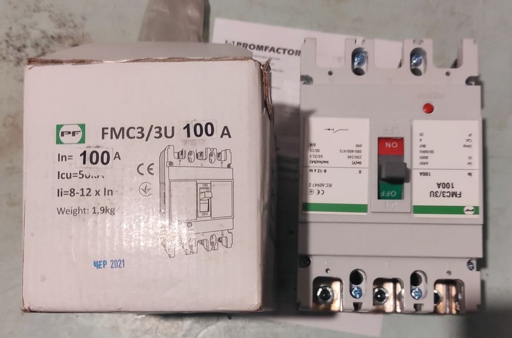 Продам автоматичний вимикач FMC3/3U 100A и реле теплового захисту РТ2М