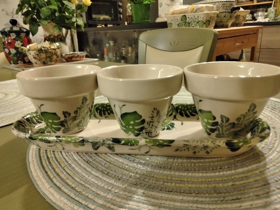 Ceramika Bolesławiec doniczki do ziółek