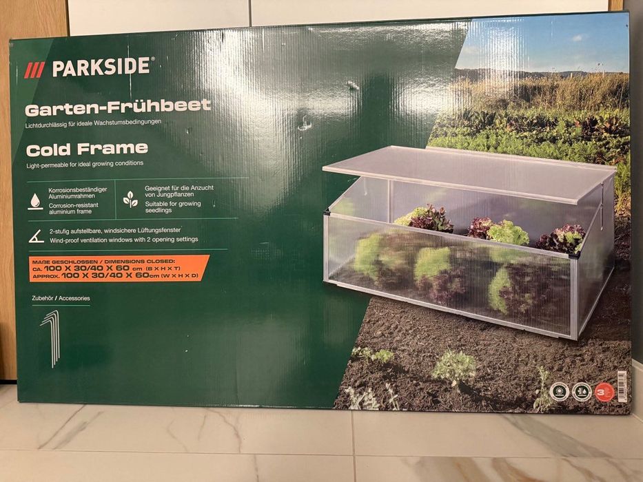 PARKSIDE® Szklarnia ogrodowa inspekt z poliwęglanu, 100 x 30/40 x 60cm