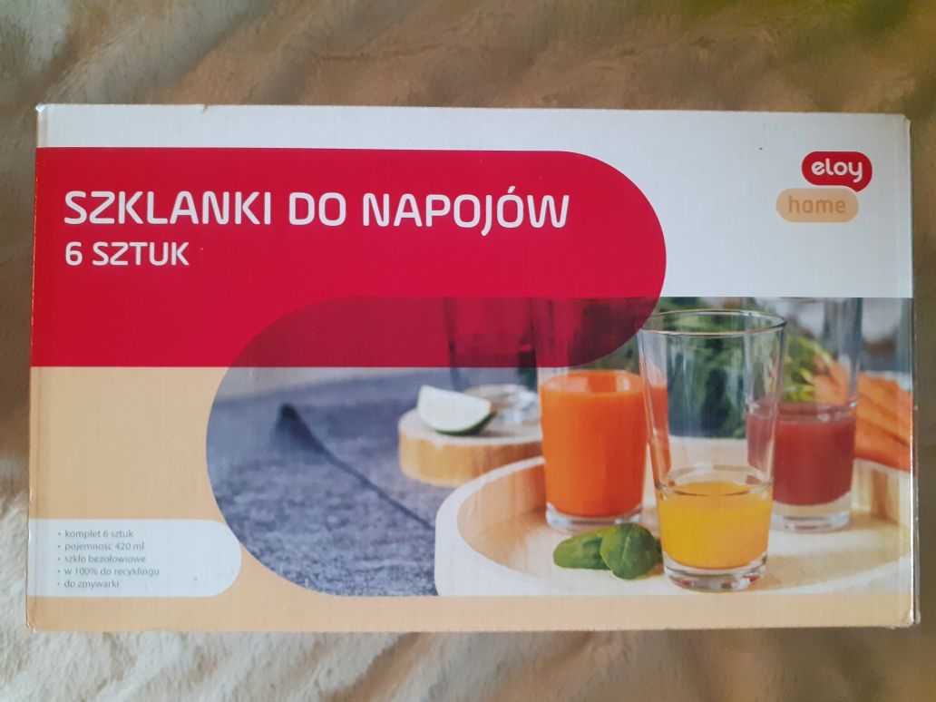 Szklanki do napojów, 6 szt, nowe!